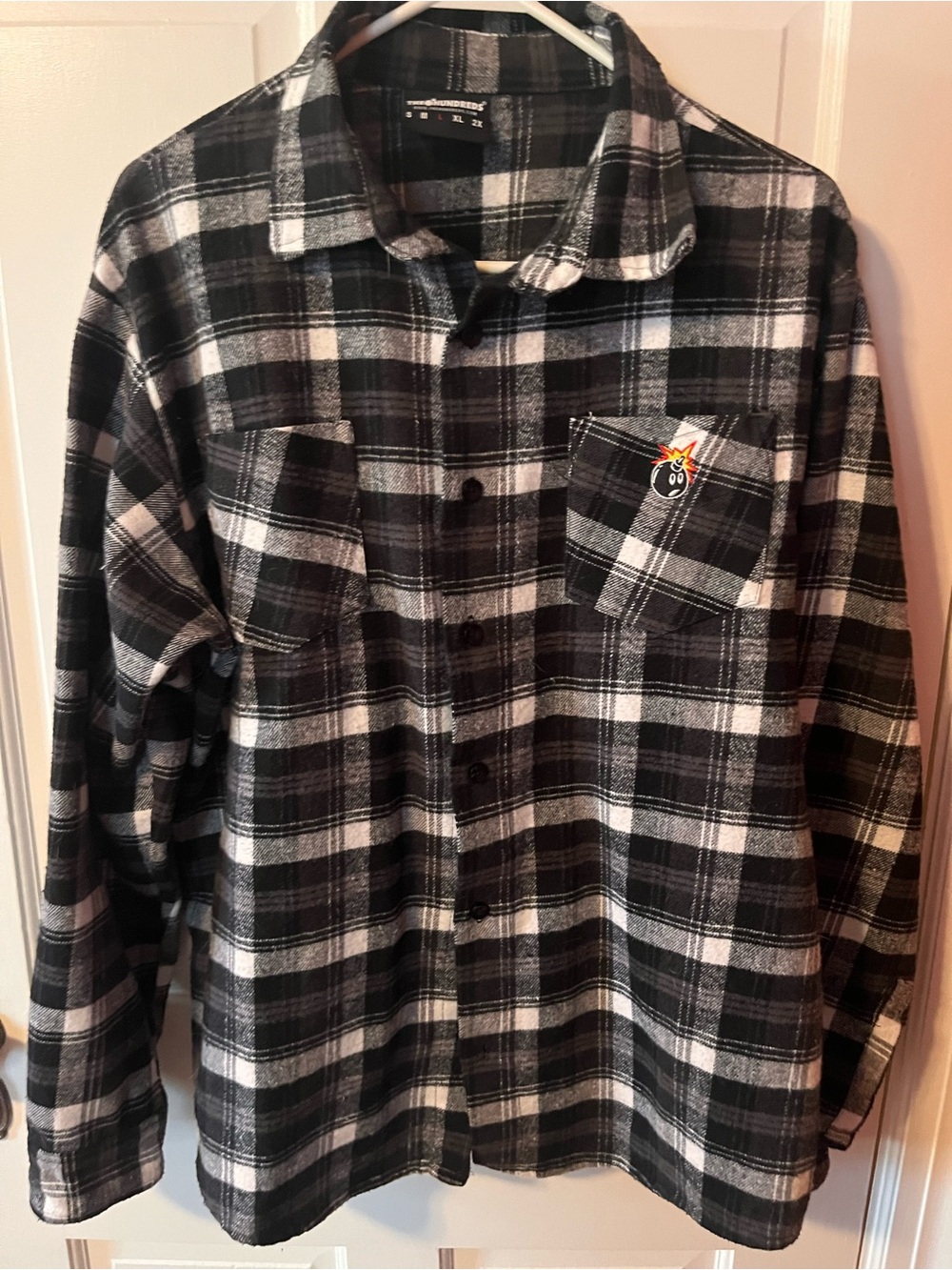 The Hundreds Black & White Flannel Button-Up
